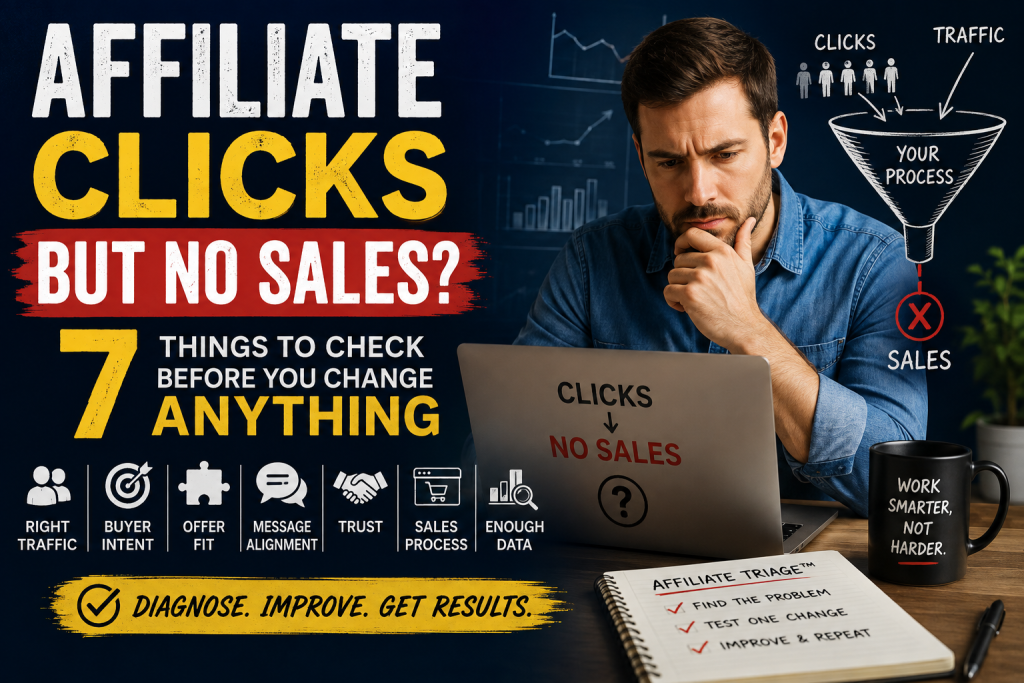 Affiliate clicks but no sales - 7 things affiliate marketers should check before buying more traffic